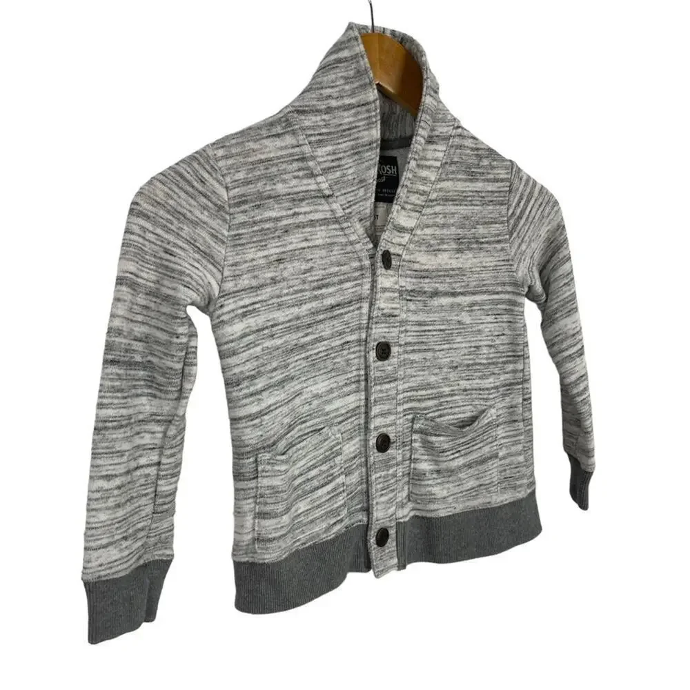 OshKosh Gray marbled button up sweater Size 5T